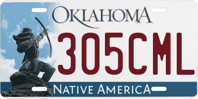 OK license plate 305CML