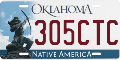 OK license plate 305CTC
