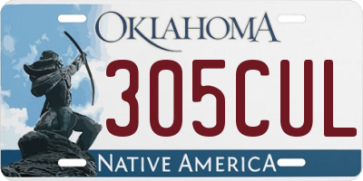 OK license plate 305CUL