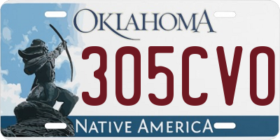 OK license plate 305CVO