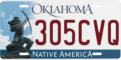 OK license plate 305CVQ