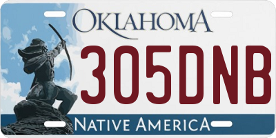 OK license plate 305DNB