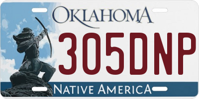 OK license plate 305DNP