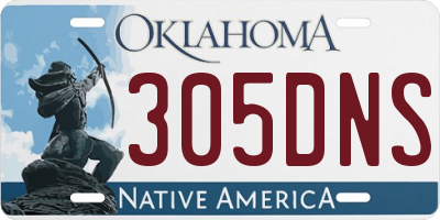 OK license plate 305DNS