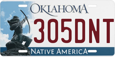 OK license plate 305DNT
