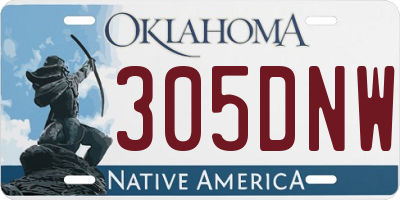 OK license plate 305DNW