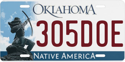 OK license plate 305DOE