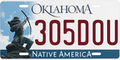 OK license plate 305DOU