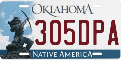 OK license plate 305DPA