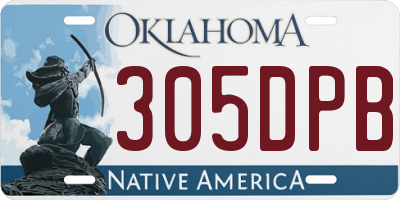OK license plate 305DPB