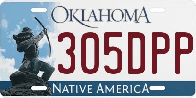 OK license plate 305DPP