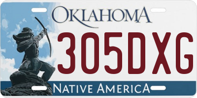 OK license plate 305DXG