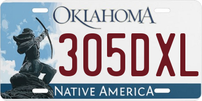 OK license plate 305DXL