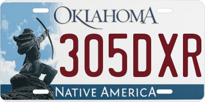 OK license plate 305DXR