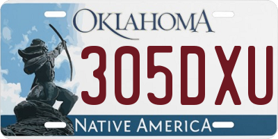 OK license plate 305DXU