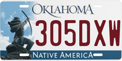 OK license plate 305DXW