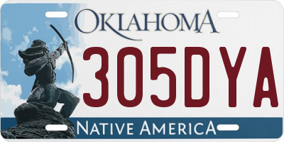 OK license plate 305DYA