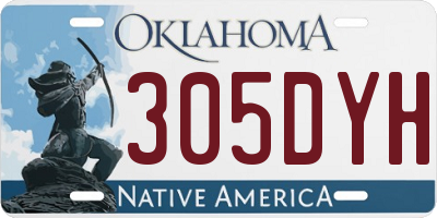 OK license plate 305DYH