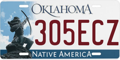 OK license plate 305ECZ