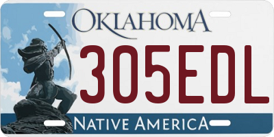 OK license plate 305EDL