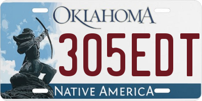 OK license plate 305EDT