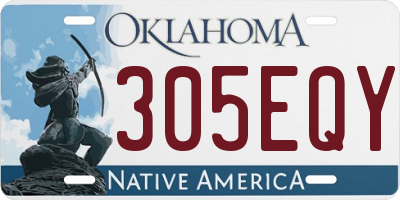 OK license plate 305EQY