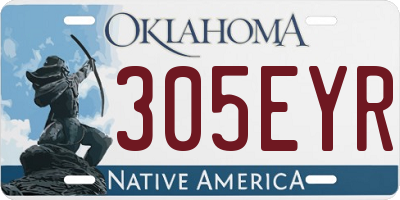 OK license plate 305EYR