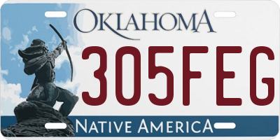 OK license plate 305FEG
