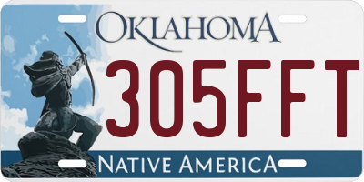 OK license plate 305FFT