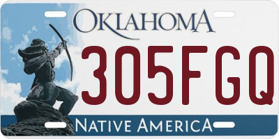 OK license plate 305FGQ