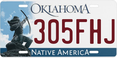 OK license plate 305FHJ