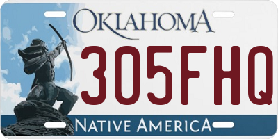 OK license plate 305FHQ