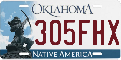 OK license plate 305FHX