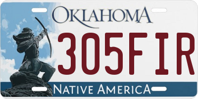 OK license plate 305FIR