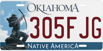 OK license plate 305FJG