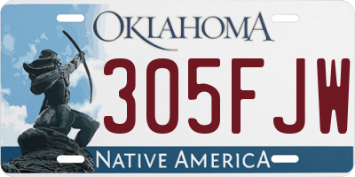 OK license plate 305FJW