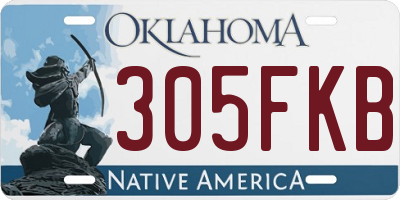 OK license plate 305FKB