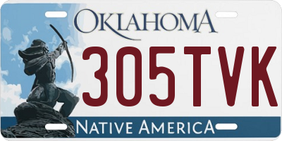 OK license plate 305TVK