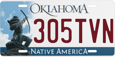 OK license plate 305TVN