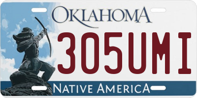 OK license plate 305UMI