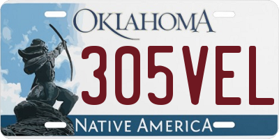 OK license plate 305VEL