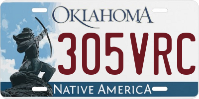 OK license plate 305VRC