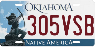 OK license plate 305VSB