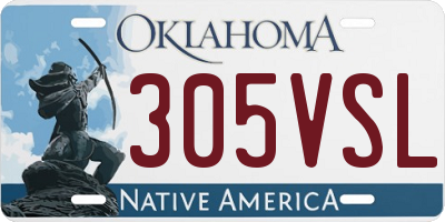 OK license plate 305VSL