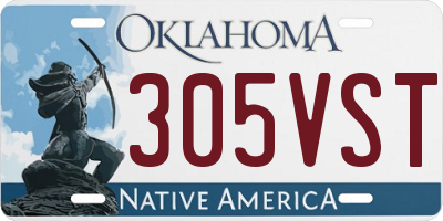 OK license plate 305VST