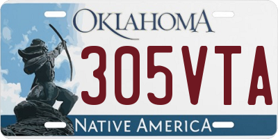 OK license plate 305VTA