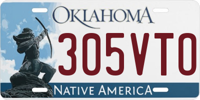 OK license plate 305VTO