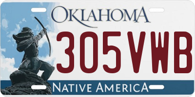 OK license plate 305VWB
