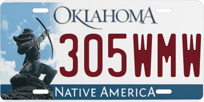 OK license plate 305WMW