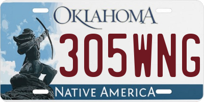 OK license plate 305WNG